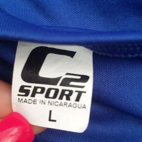 C2 Sport VIAVI Royal blue Dri-Fit polyester long sleeve tee t-shirt, size L - Picture 3 of 8